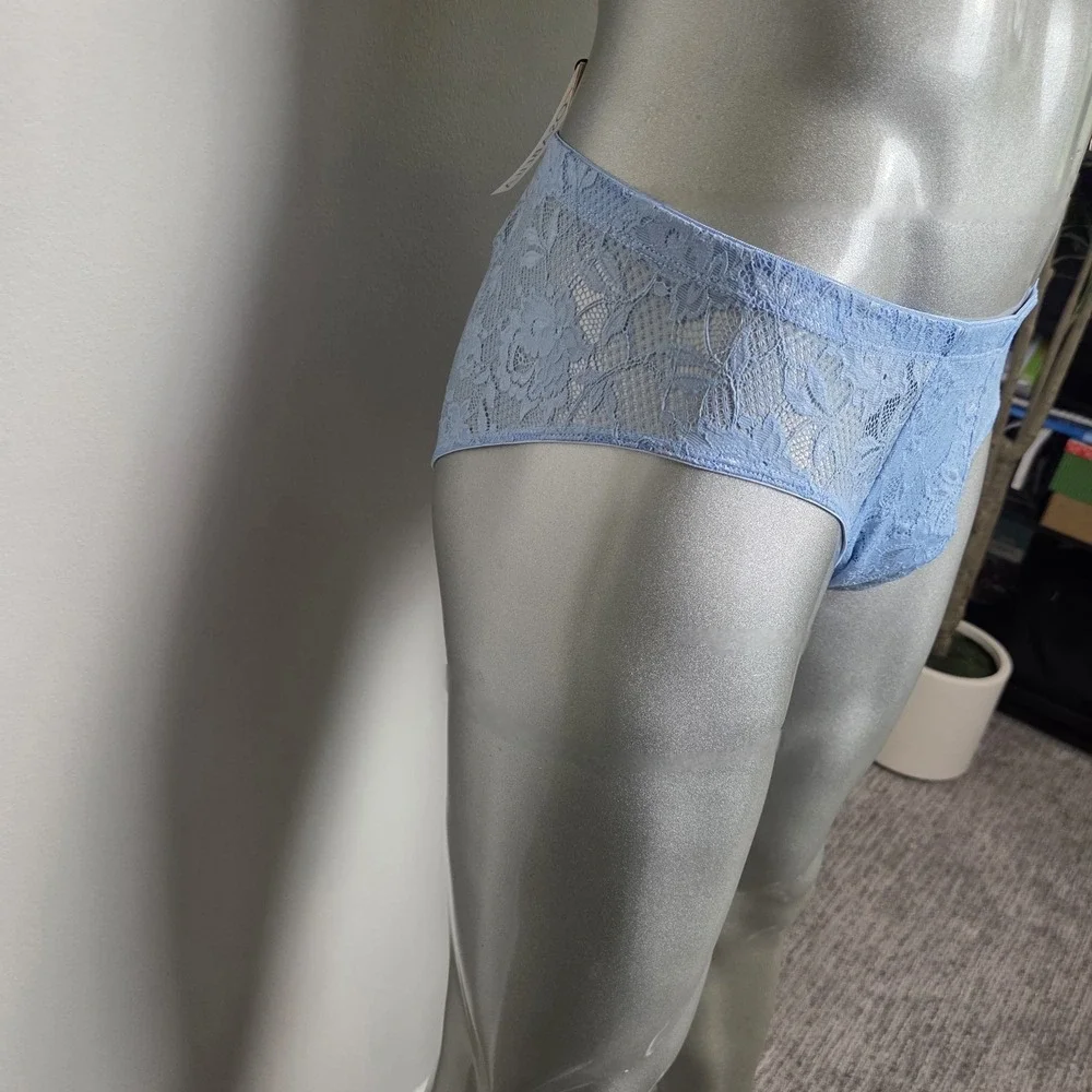 Cosabella Never Say Never Mens Lace Briefs Blue Floral Low Rise Underwear NWT‎